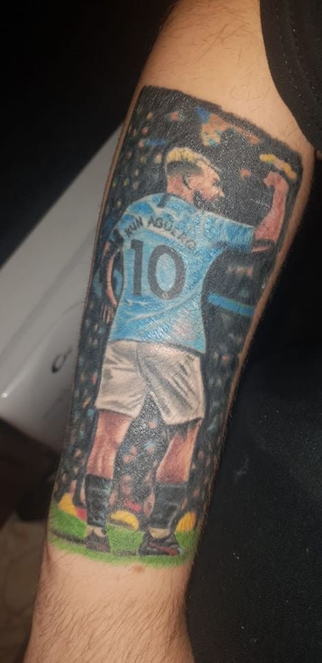 Man City tattoo Aguero