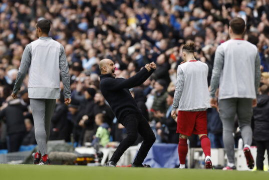 Pep Guardiola has denied he disrespected Liverpool with his celebrations